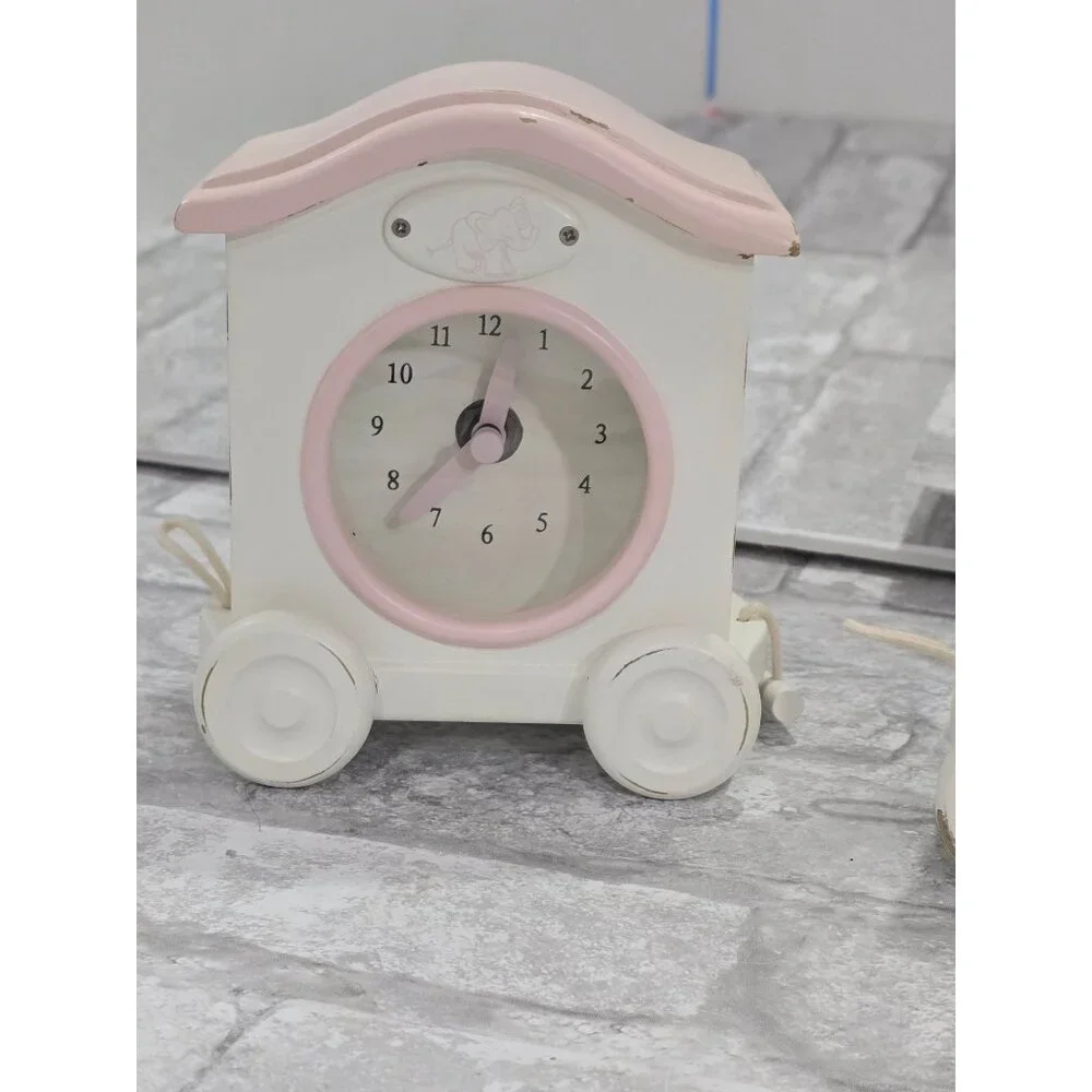 Pottery Barn Kids Wooden Clock Train‎ with Picture Frame and Keepsake Box
